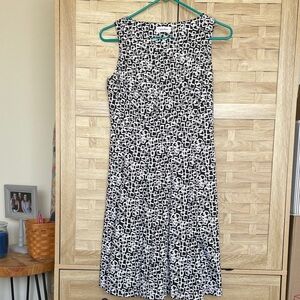 Calvin Klein Black and White Geometric Midi Dress